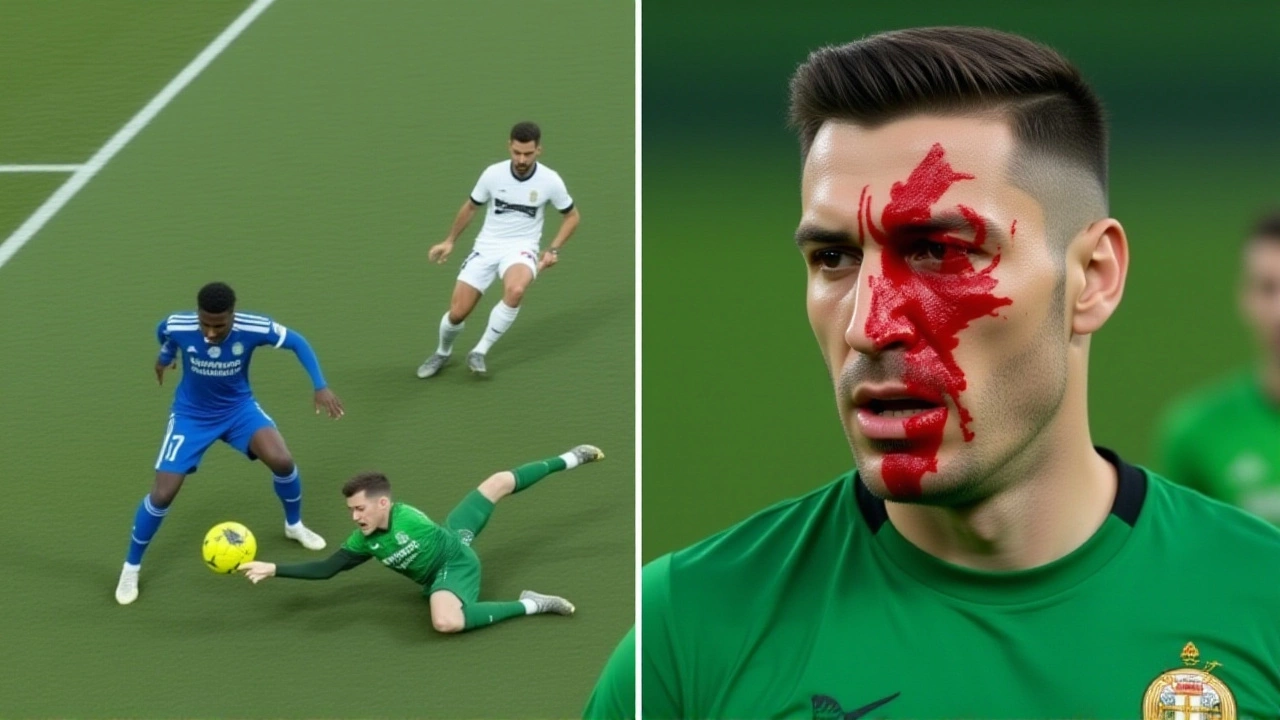 Vinicius Jr’s Knee Collision Sparks Fury as Elche Goalkeeper Iñaki Peña Suffers Bloody Nose Before Equalizer